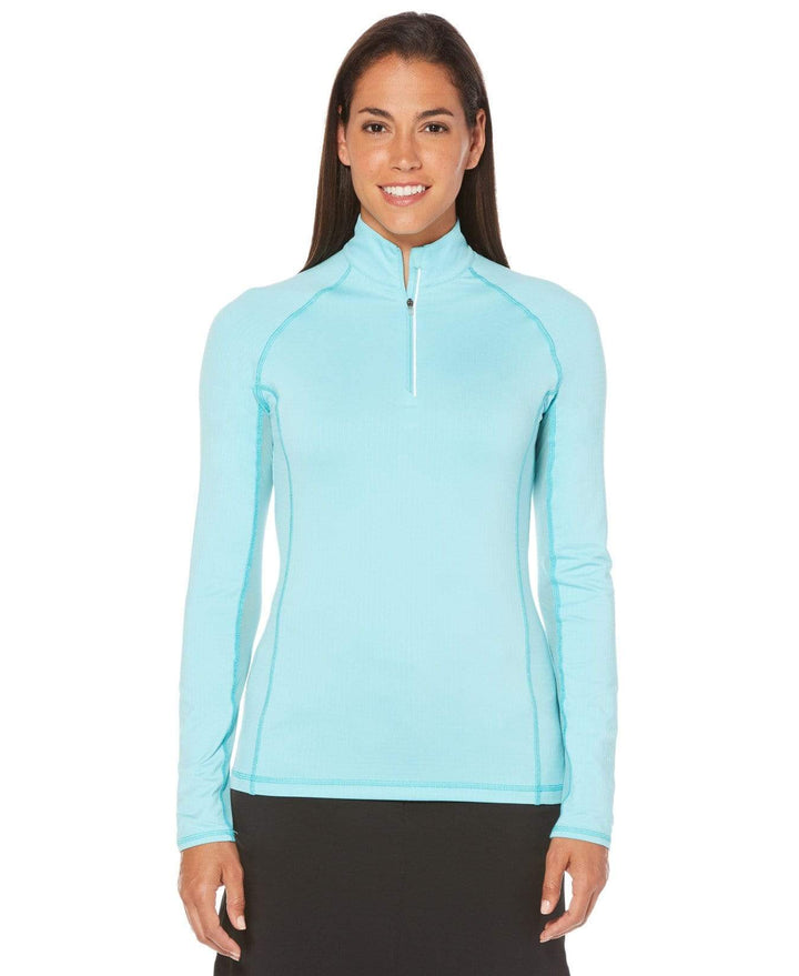 Womens Swing Tech Mock Pullover Jackets Blue Radiance / XS
