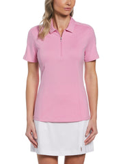 Womens Tonal Heather Quarter Zip Golf Polo-Polos-Sunset Pink Htr-XXL-Callaway