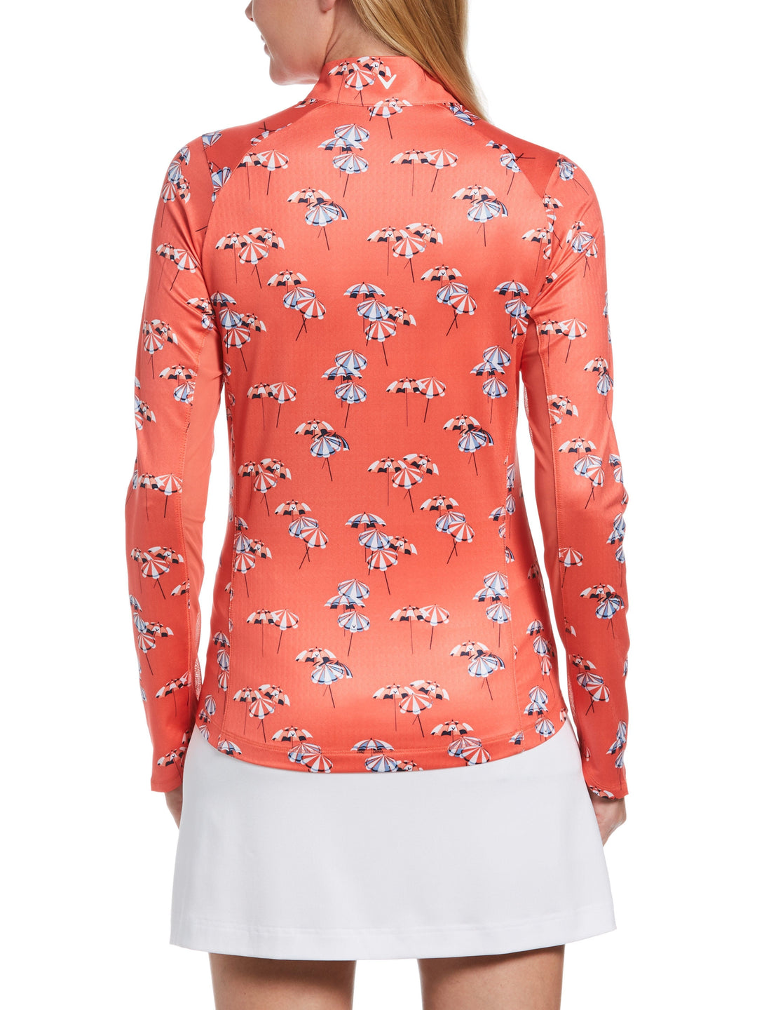 Womens Umbrella Print Sun Protection Golf Polo-Polos-Callaway