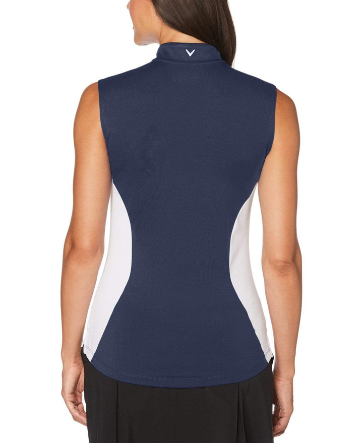 Womens Ventilated Color Block Mock Polo Polos