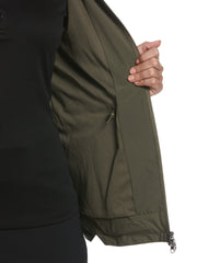 Wind and Water Resistant Golf Jacket with Packable Hood (Industrial Green) 
